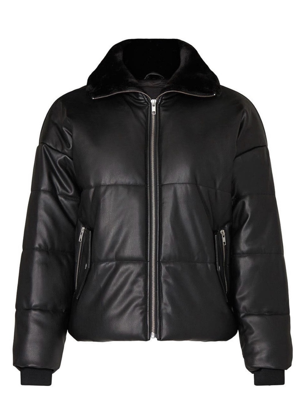 Samantha Sipos NY Black Faux Leather Puffer